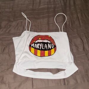 UMD game day white tank top